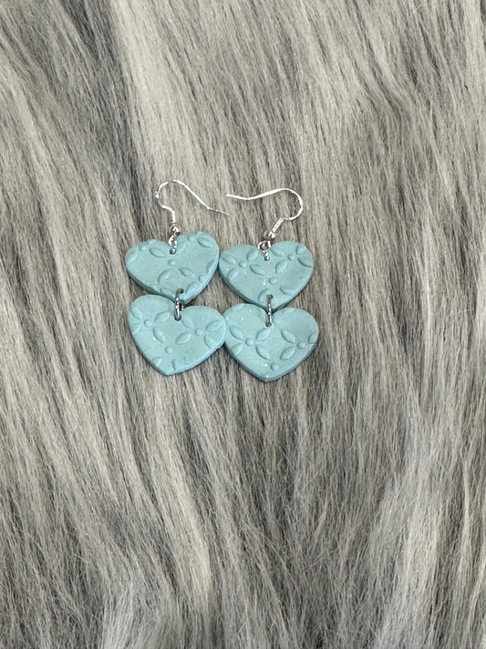 2 tier heart earrings